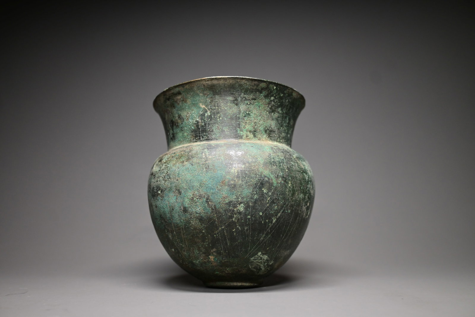 A luristan bronze vase: 1st milleniam. BC, 8th – 7th century. BC a luristan bronze vase, size:11.5cm height.Provenance: property of an european collector, acquired in early 1990s.