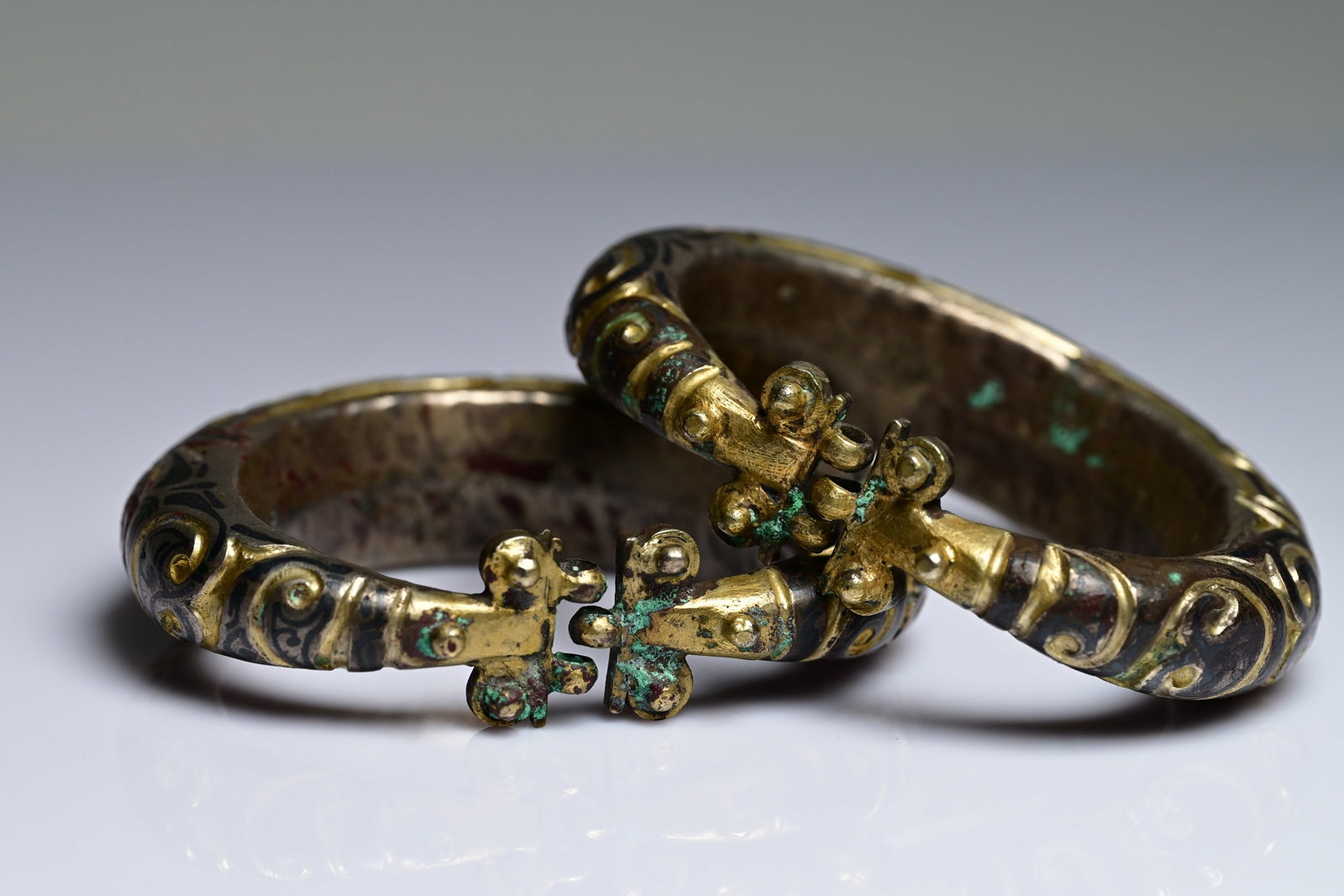 Seljuk Silver-Gilt Bracelets with Niello Decoration (1 of 11)