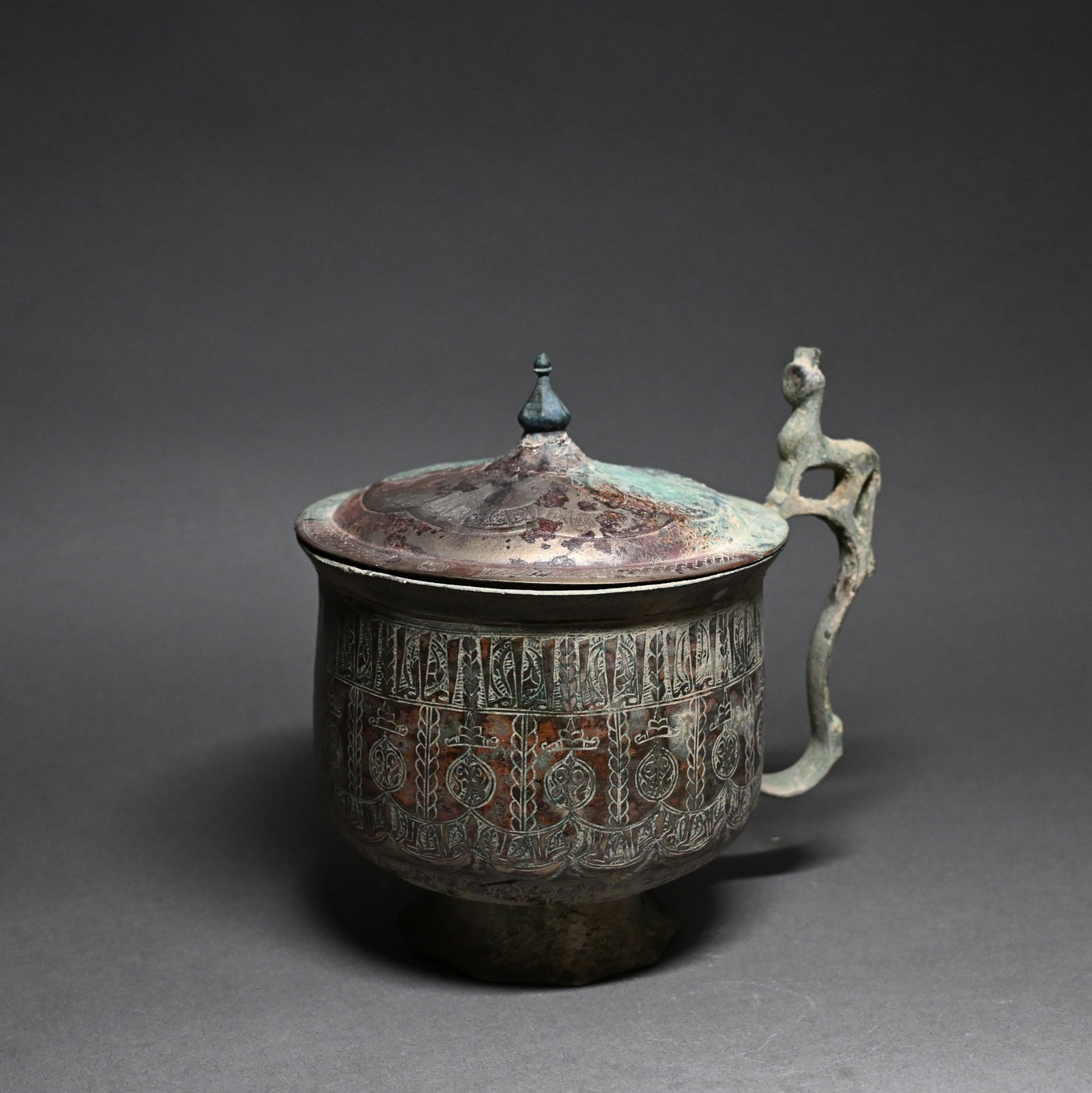 A Khorasan Bronze Lidded Cup Persia 12-13thCentury (1 of 9)