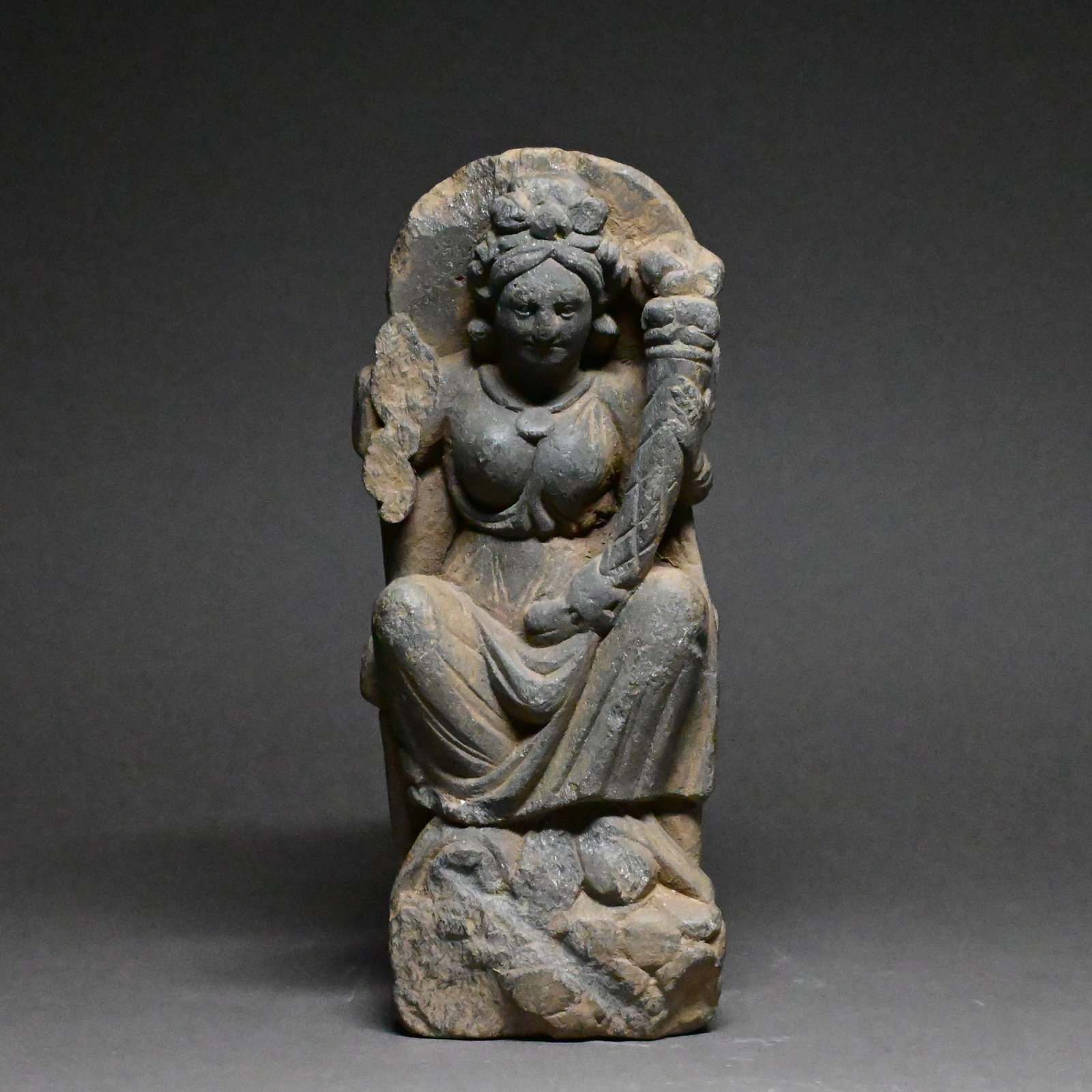 Gandharan Grey Schist Figure of Hariti Gandhara, 2nd-3rd Century A.D. (1 of 5)