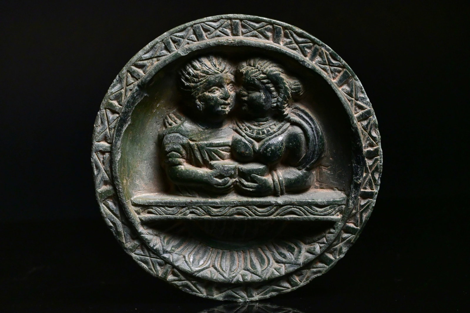 Gandharan Grey Schist Cosmetic Palette Gandhara, 2nd-3rd Century A.D. (1 of 6)