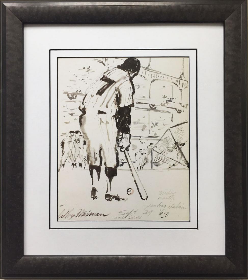 LEROY NEIMAN "MICKEY MANTLE-PUTTING PRACTICE" (1 of 3)
