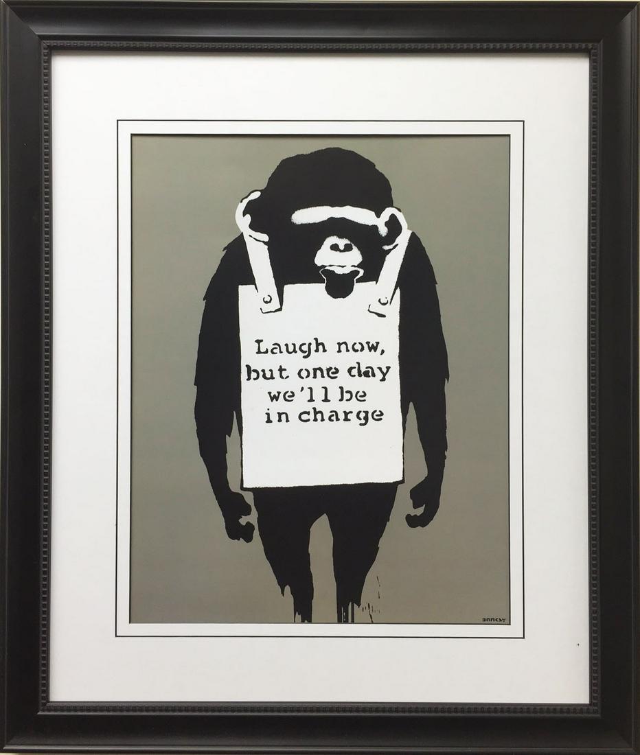 BANKSY "LAUGH NOW" (BUT ONE DAY WE'LL BE IN CHARGE) (1 of 3)