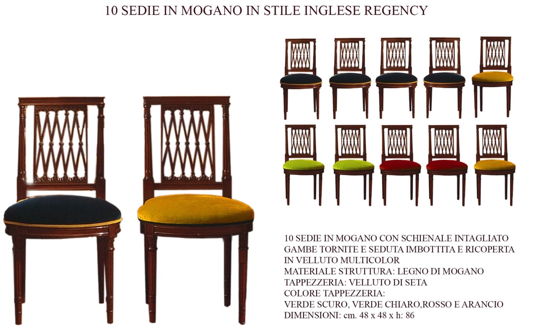 Dieci sedie in mogano in stile inglese Regency (1 of 1)