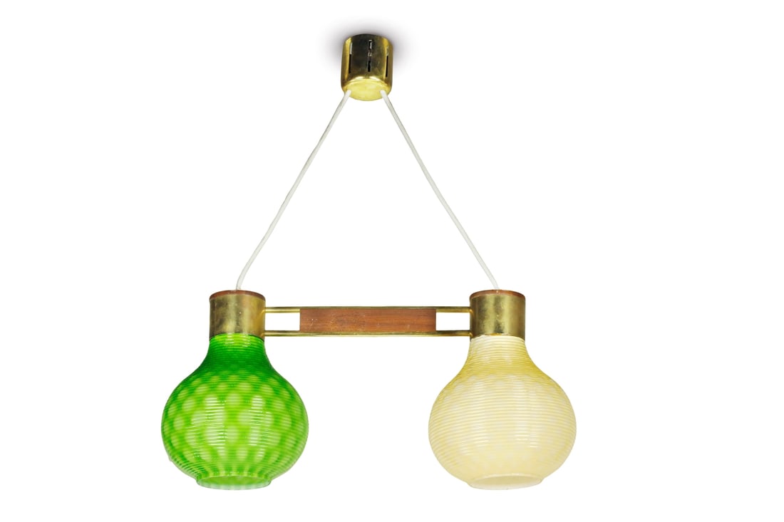 Lampada a sospensione a due luci, produzione Italiana (1 of 1)