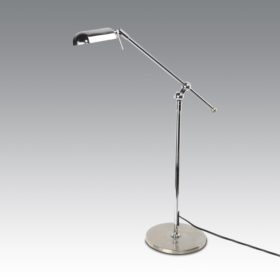 Lampada da terra a braccio orientabile in metallo cromato in stile Mid-Century Modern (1 of 4)