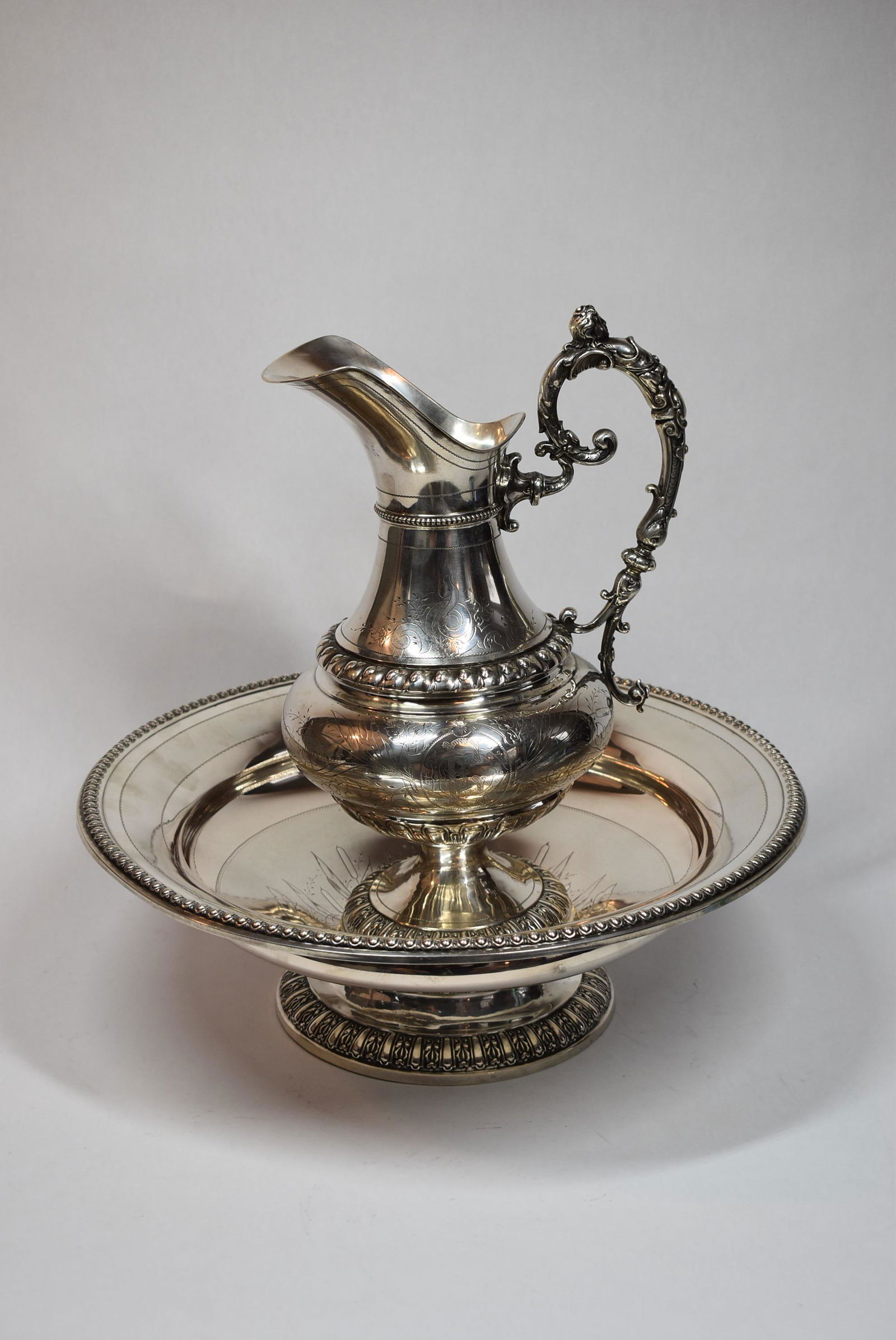 Antique continental .800 silver jug and basin (1 of 15)