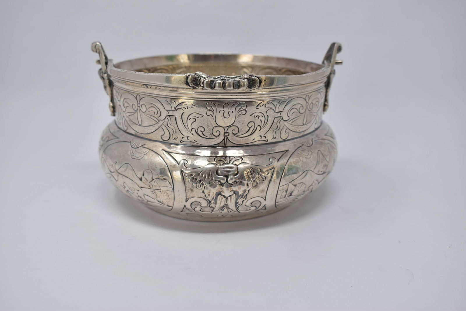 Antique German silver basket, Hanau, 19th cent. (1 of 15)