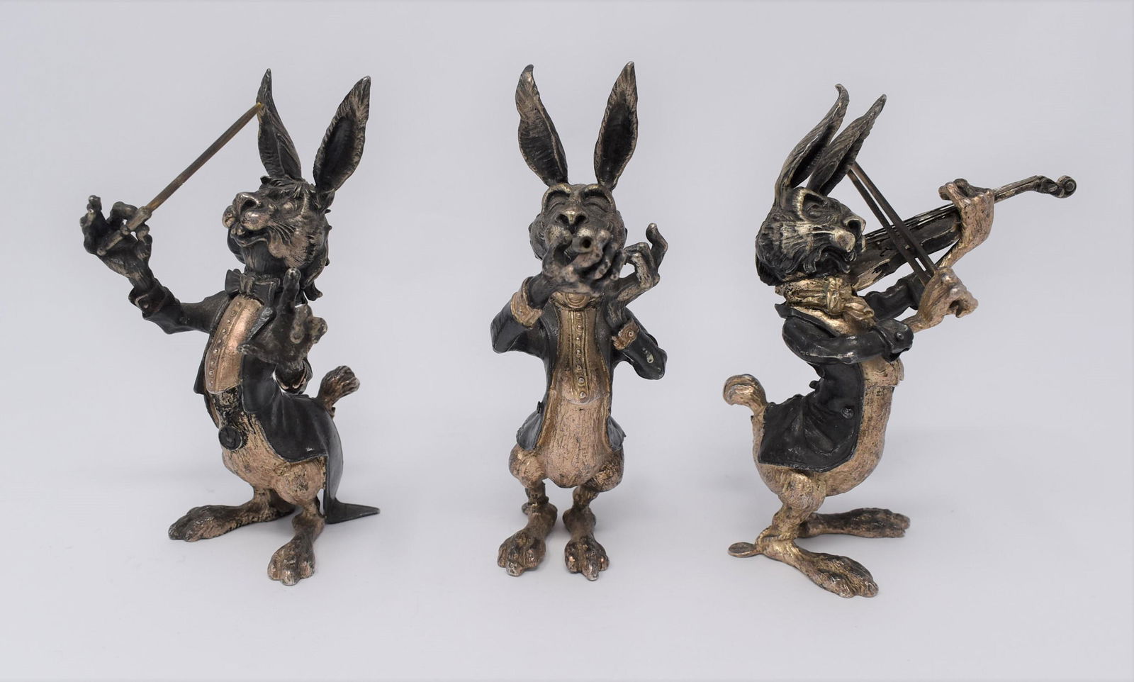 Three Spanish silver rabbit musicians by JM Calero (1 of 7)