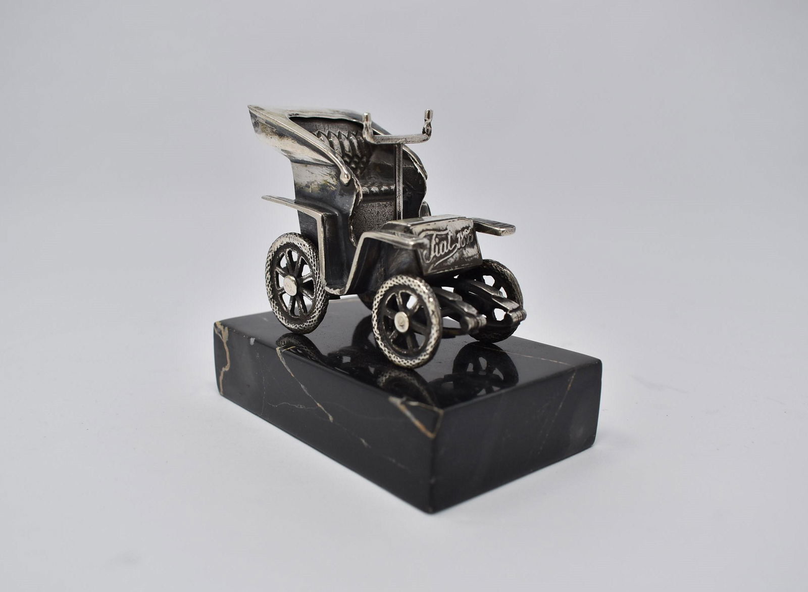 Vintage silver miniature model Fiat 1899 automobile (1 of 10)