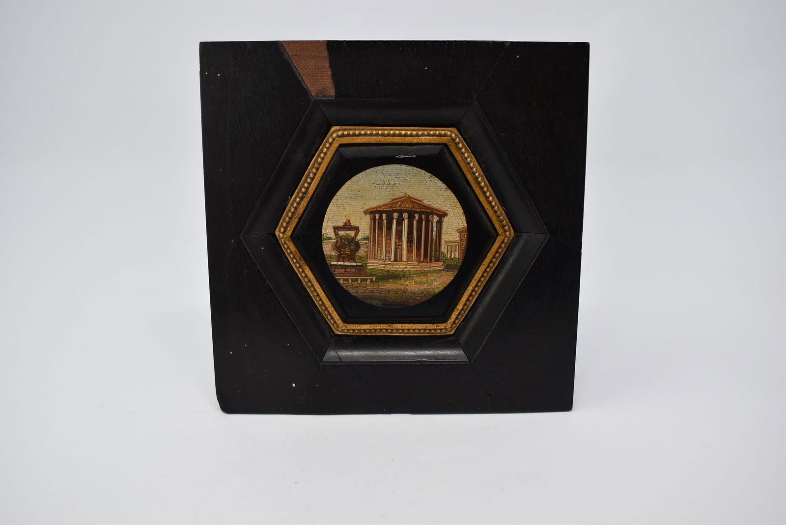Antique Italian micromosaic of Roman temple (1 of 9)