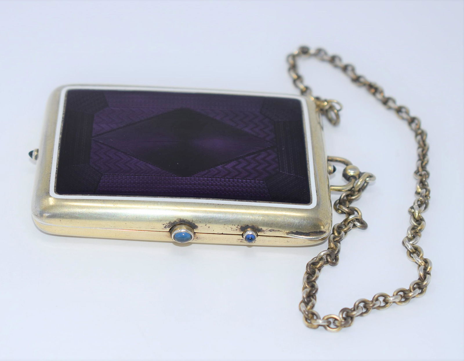 Austrian Silver and guilloche enamel vanity case (1 of 13)