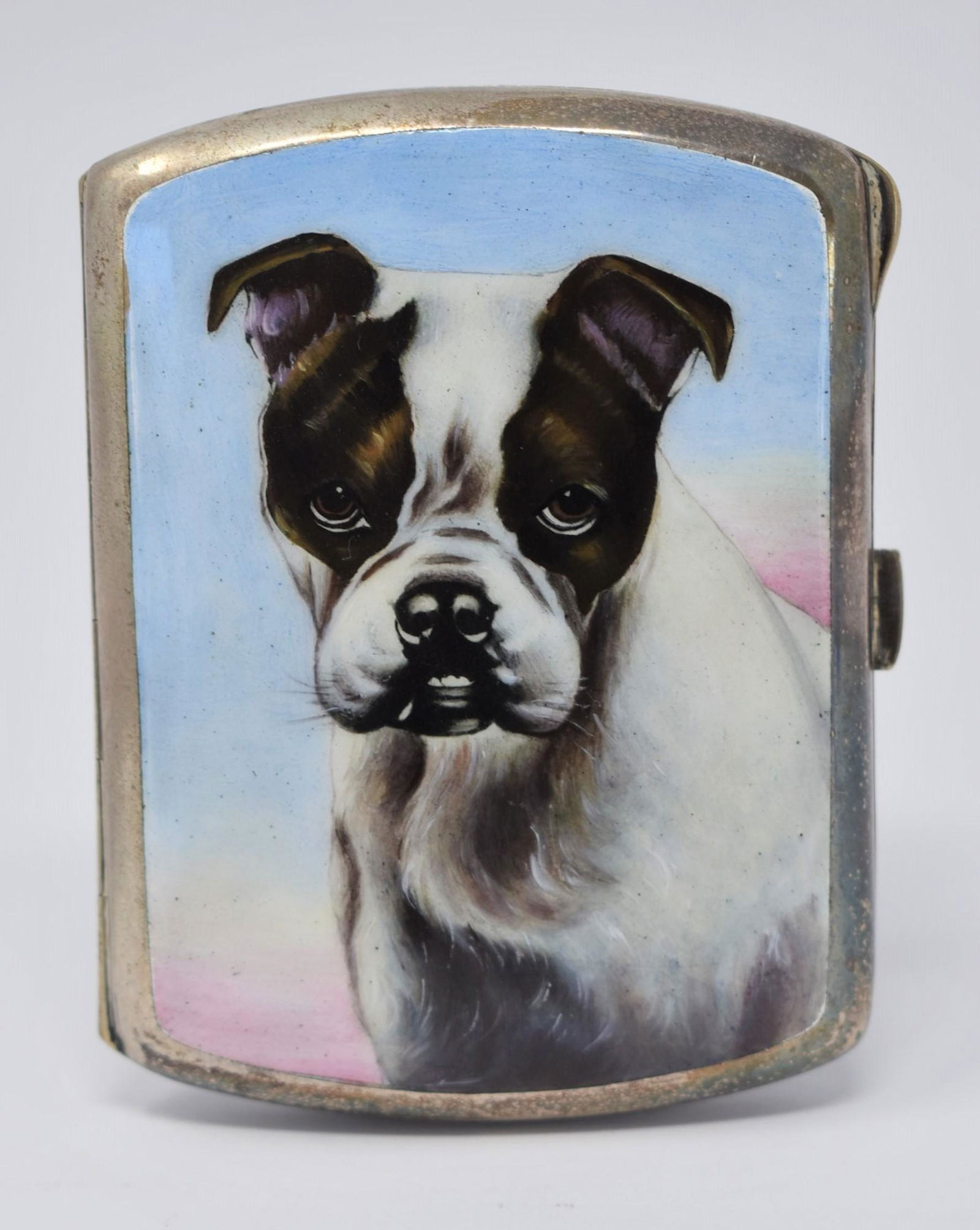 Art Deco enamel decorated bulldog cigarette case (1 of 9)