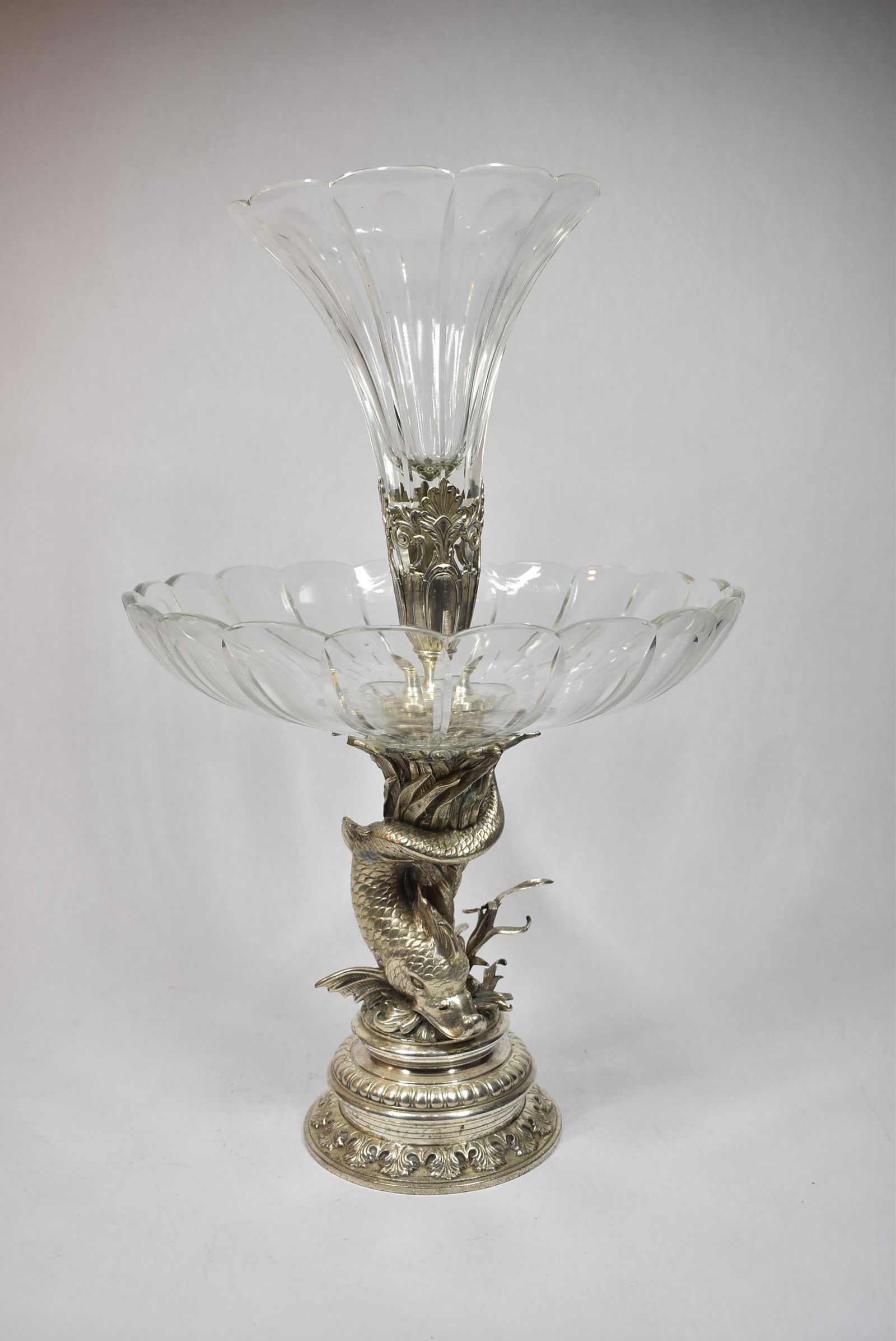 Large silver plated Dolphin centerpiece circa 1900 (1 of 8)