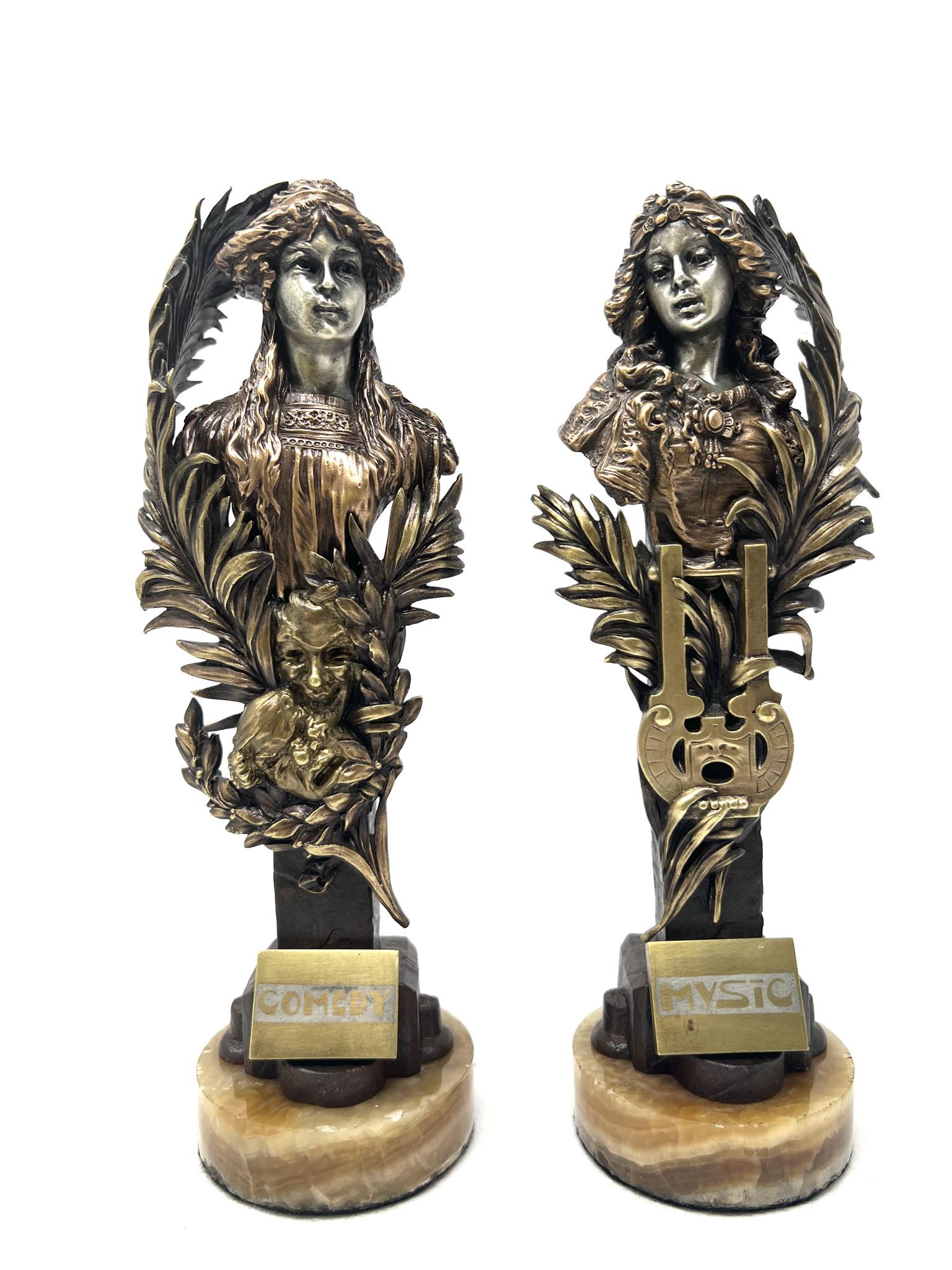 Pair of Carl Kauba Bronze Allegorical Sculptures (1 of 16)