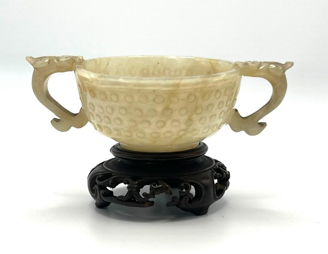 Chinese carved jade handled cup (1 of 18)
