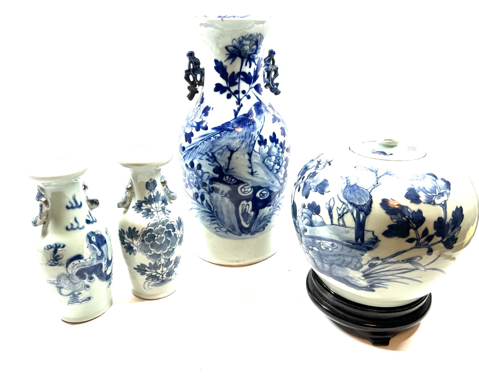 Grouping of antique Chinese blue and white on light celadon ground stoneware items (1 of 20)