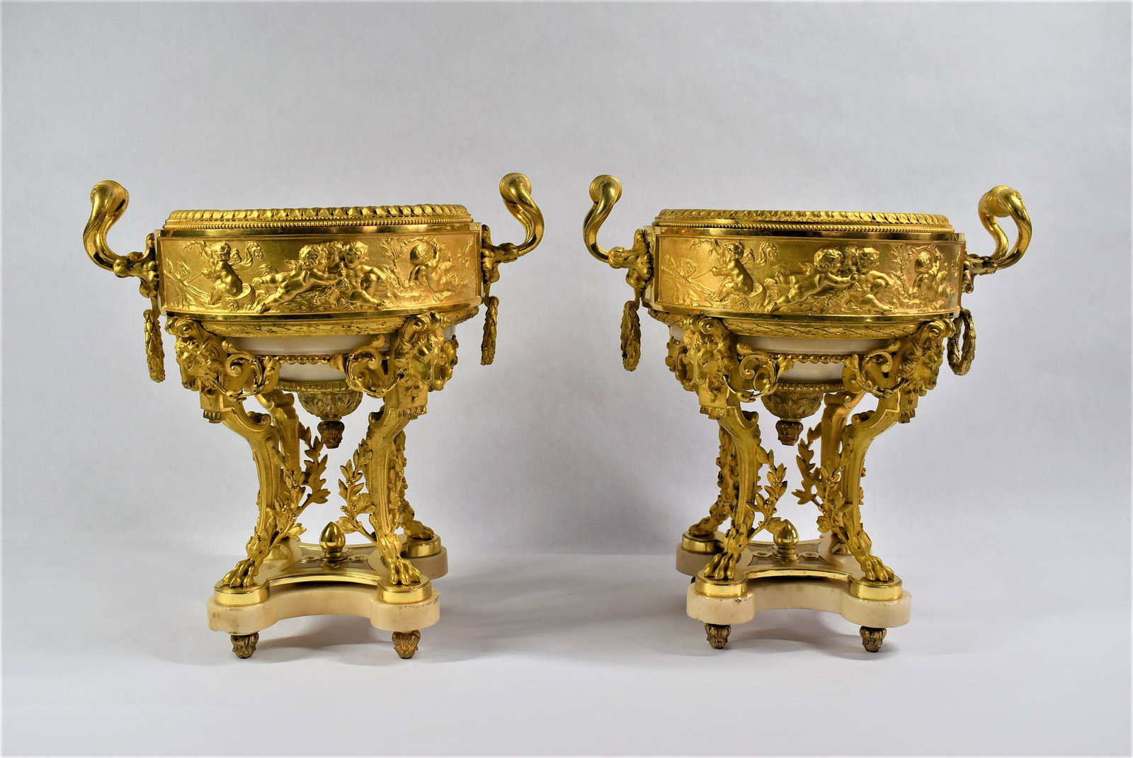 Pair of outstanding antique ormolu and marble urns, Millet paris (1 of 19)