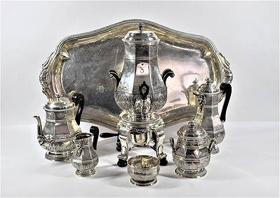 Oustanding antique Tetard freres solid silver 8 piece tea/ coffee set (1 of 20)