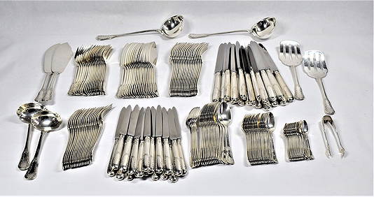 Outstanding PUIFORCAT .950 solid silver flatware set for 18 (1 of 15)