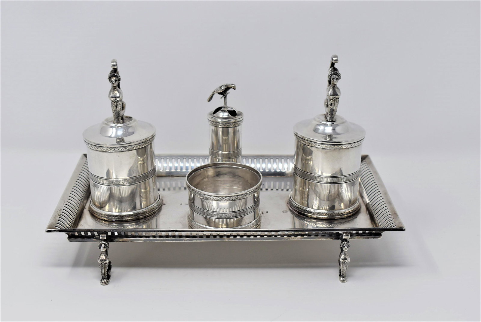 Antique Nicolas Chameroi Spanish silver inkstand (1 of 19)
