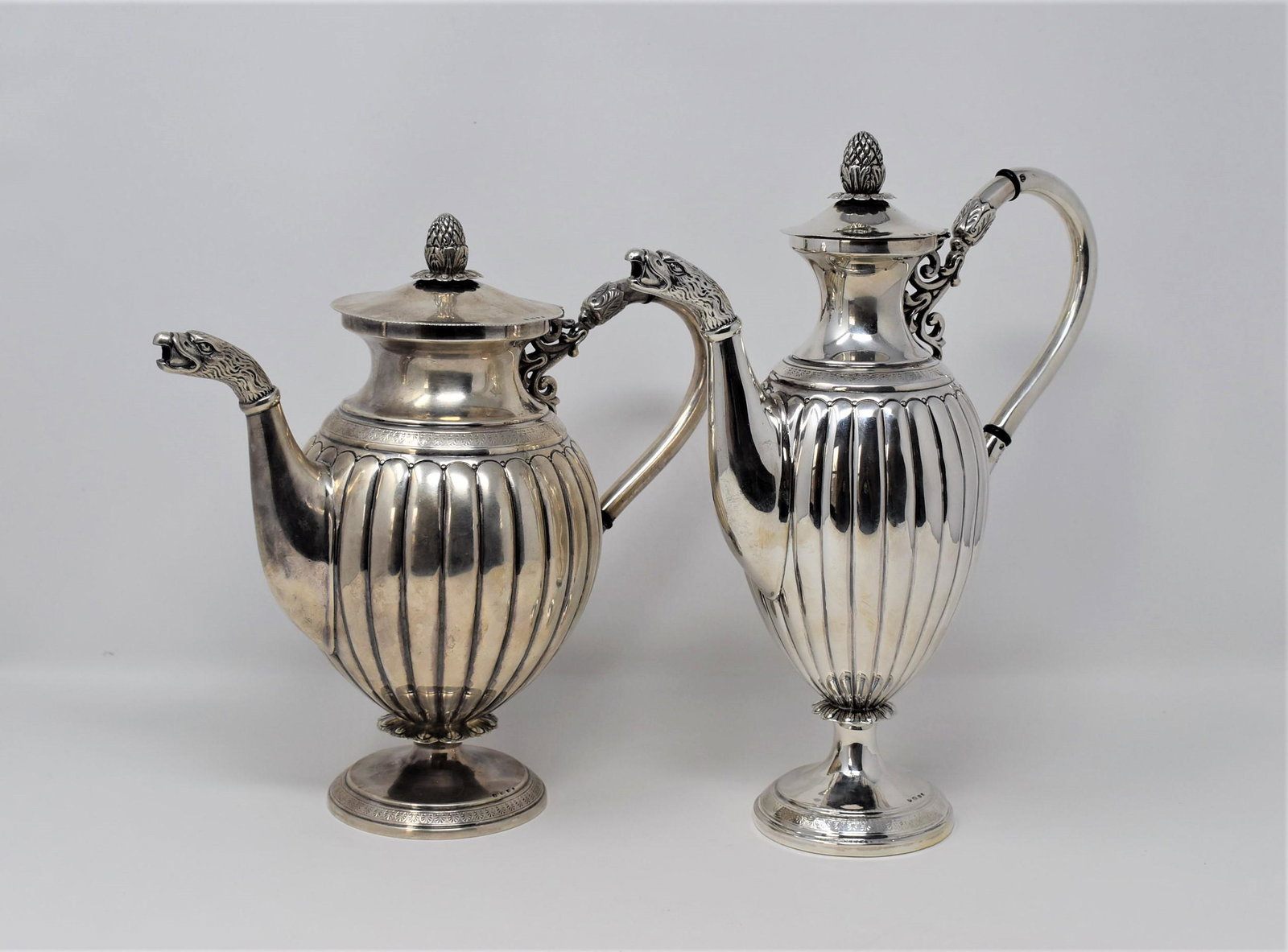 Antique solid silver Coffee pot and matching tea pot (1 of 16)