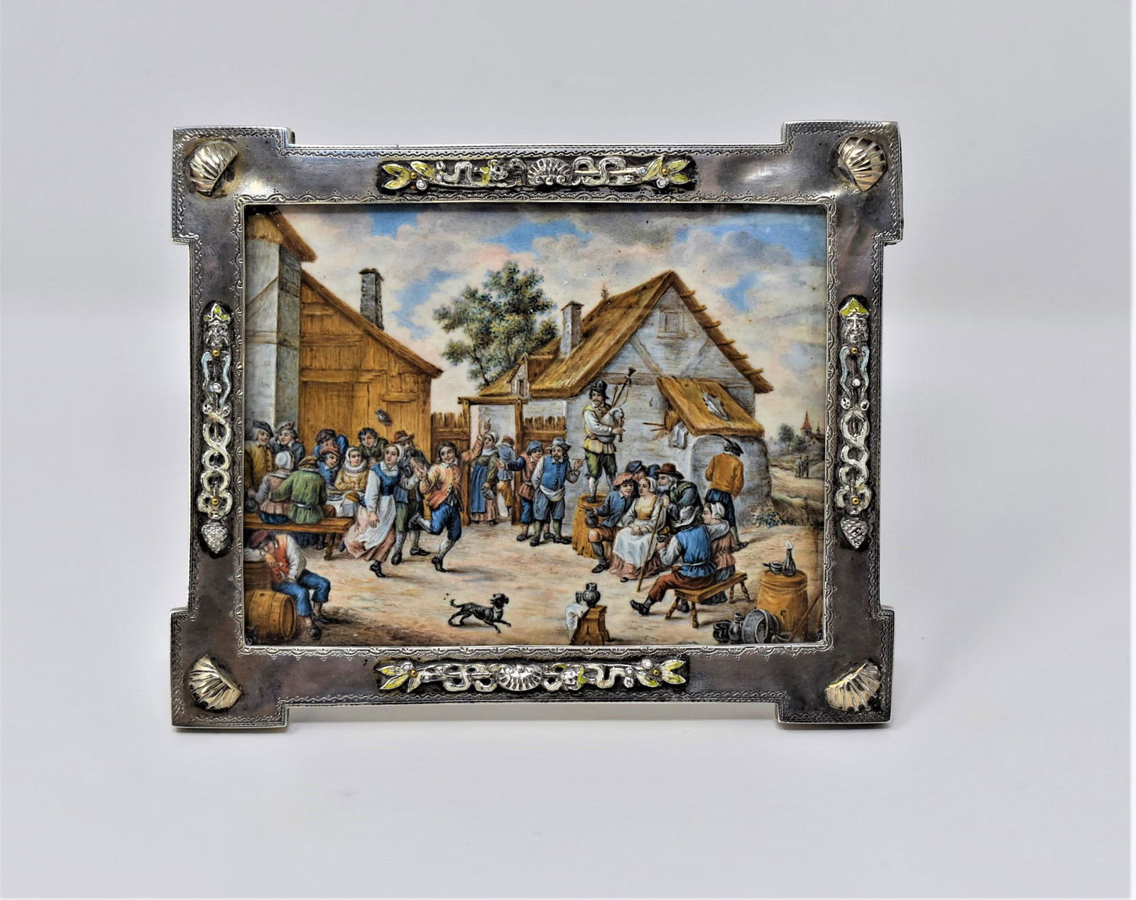Antique miniature in Austro-Hungarian silver and enamel frame (1 of 17)