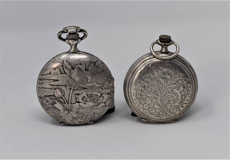 Longines And Huguenin Freres Silver Hunter Case Pocket Watches