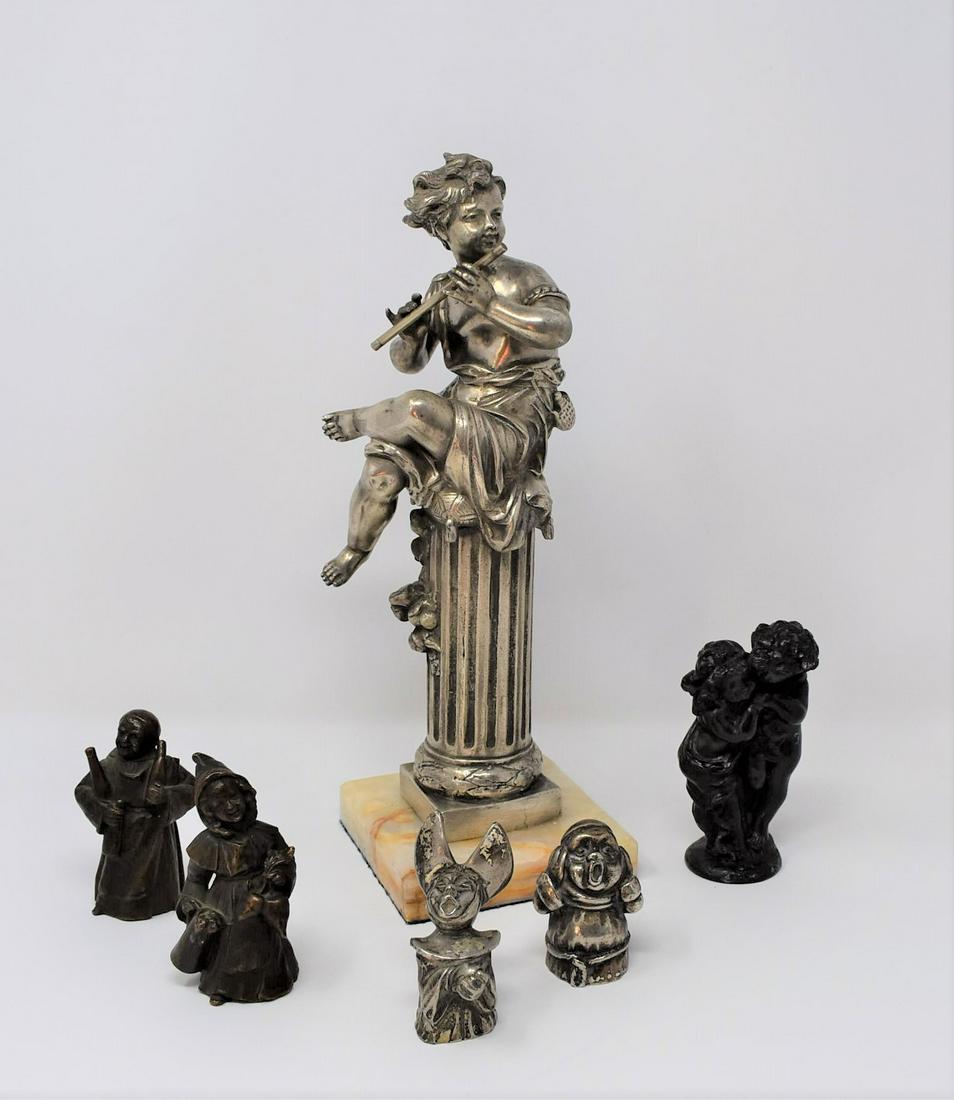 Grouping of six bronze and metal sculptures (1 of 20)