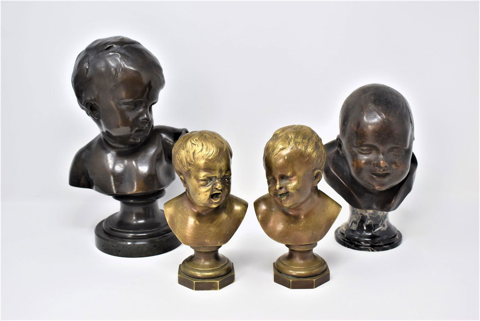 Grouping of 4 antique French bronzes of babies (1 of 14)