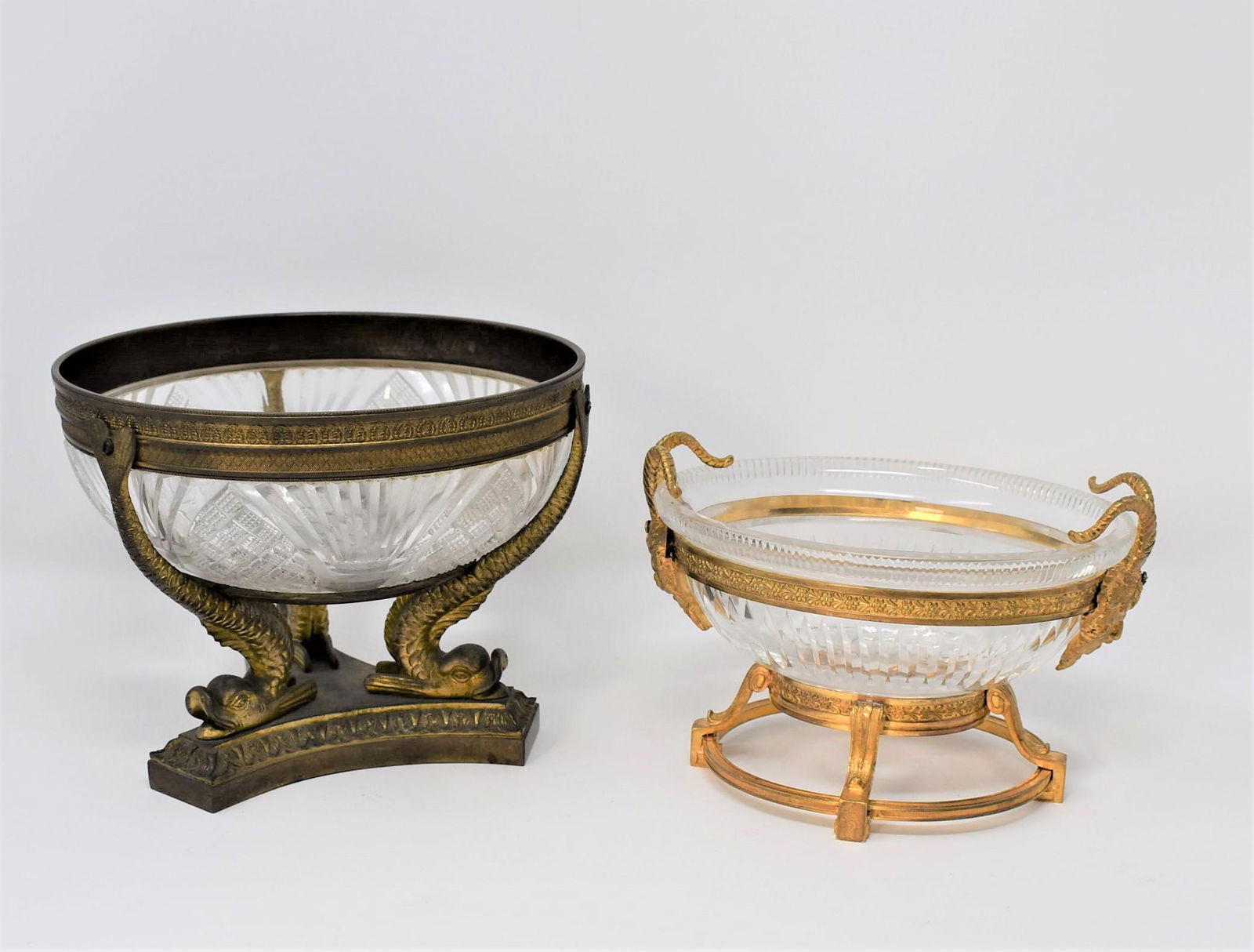 Two antique French ormolu mounted cut glass bowls (1 of 19)