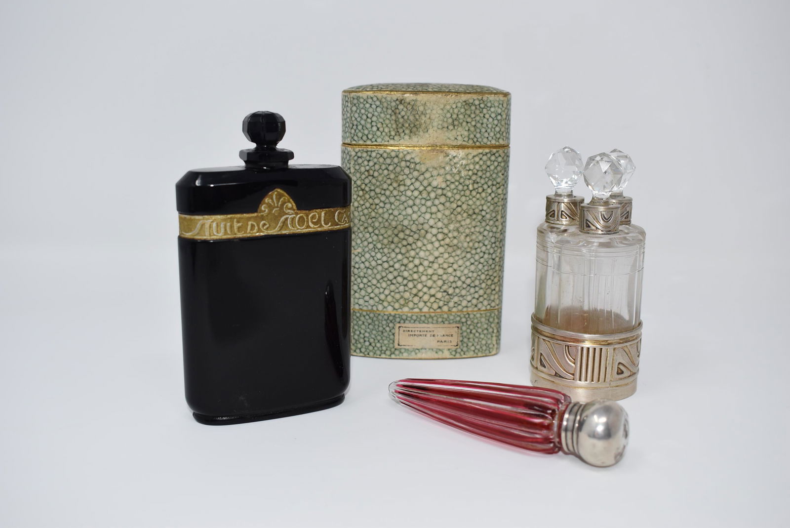 Grouping of three antique perfume/ scent bottles (1 of 19)