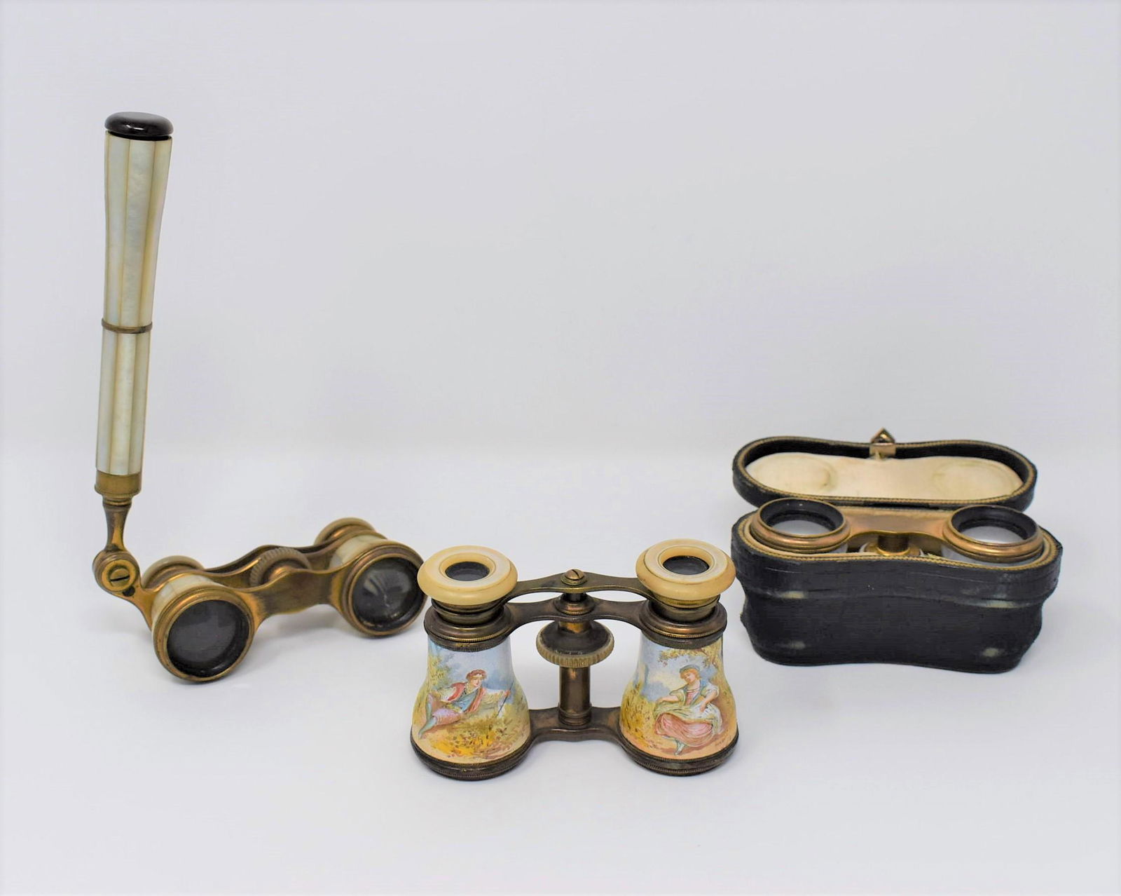 Grouping of three antique French opera glasses (1 of 17)
