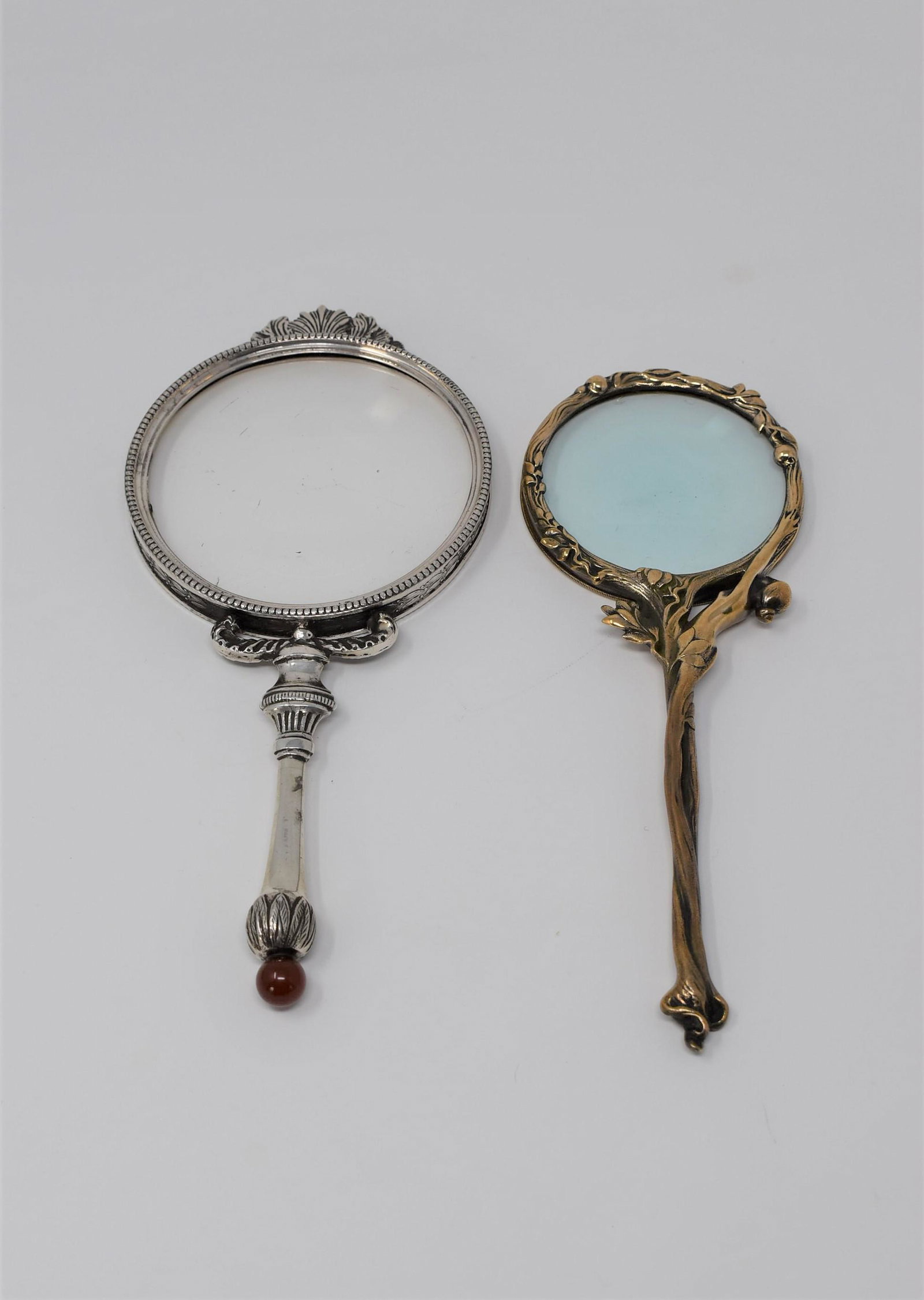 Two antique Continental bronze handled magnifying glasses (1 of 13)