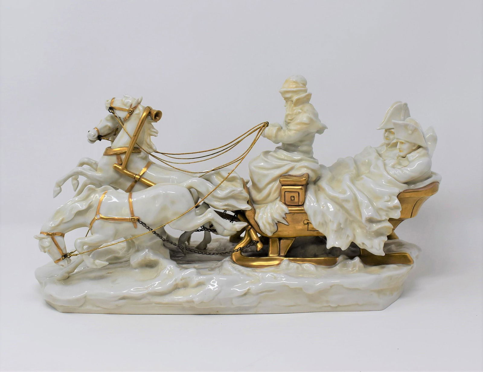 Scheibe-Alsbach Porcelain group of Napoleon Fleeing Russia (1 of 18)