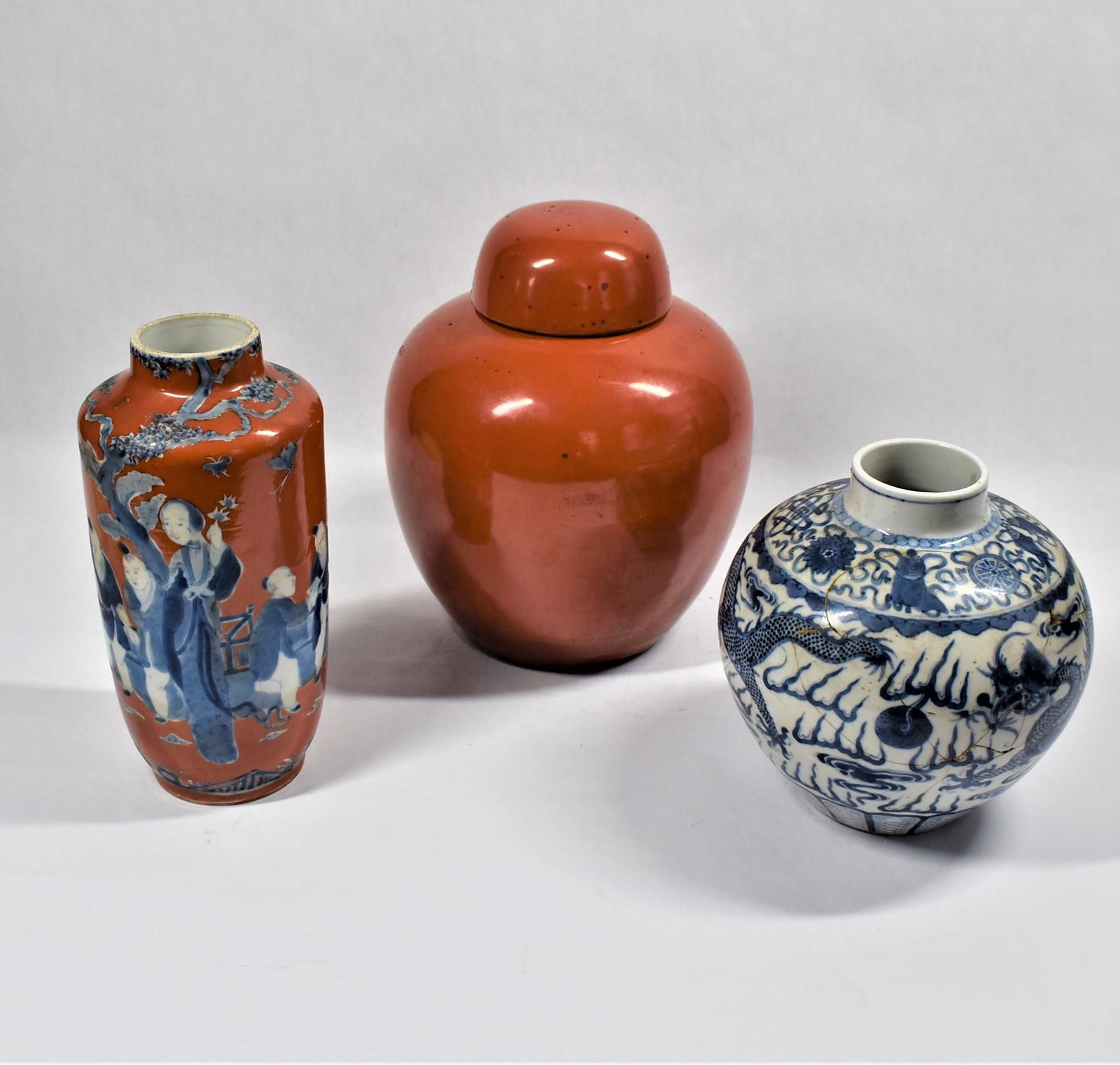 A grouping of three Chinese porcelain vases (1 of 19)