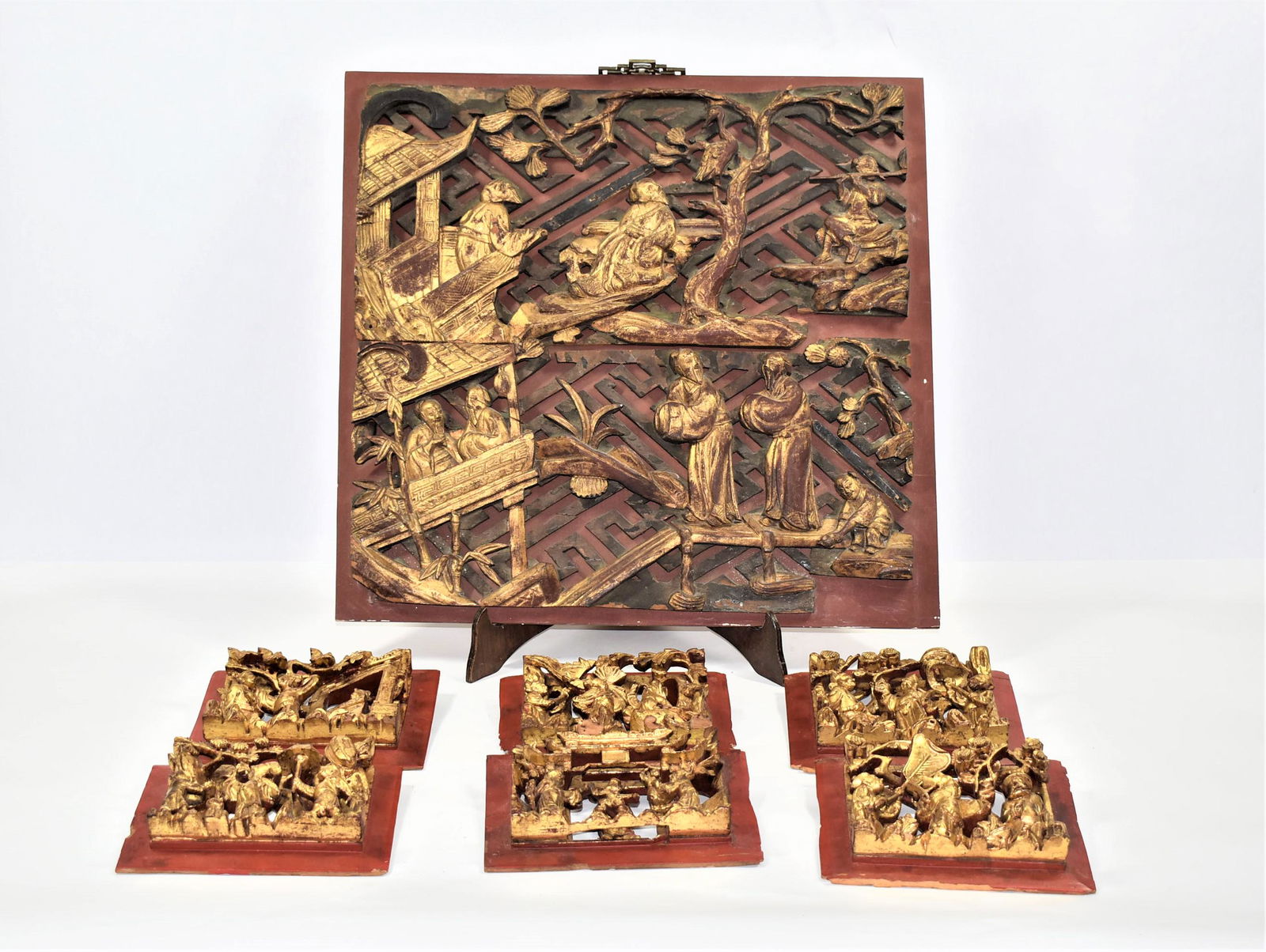 Antique/ vintage Chinese carved wood panels / architectural fragments (1 of 7)