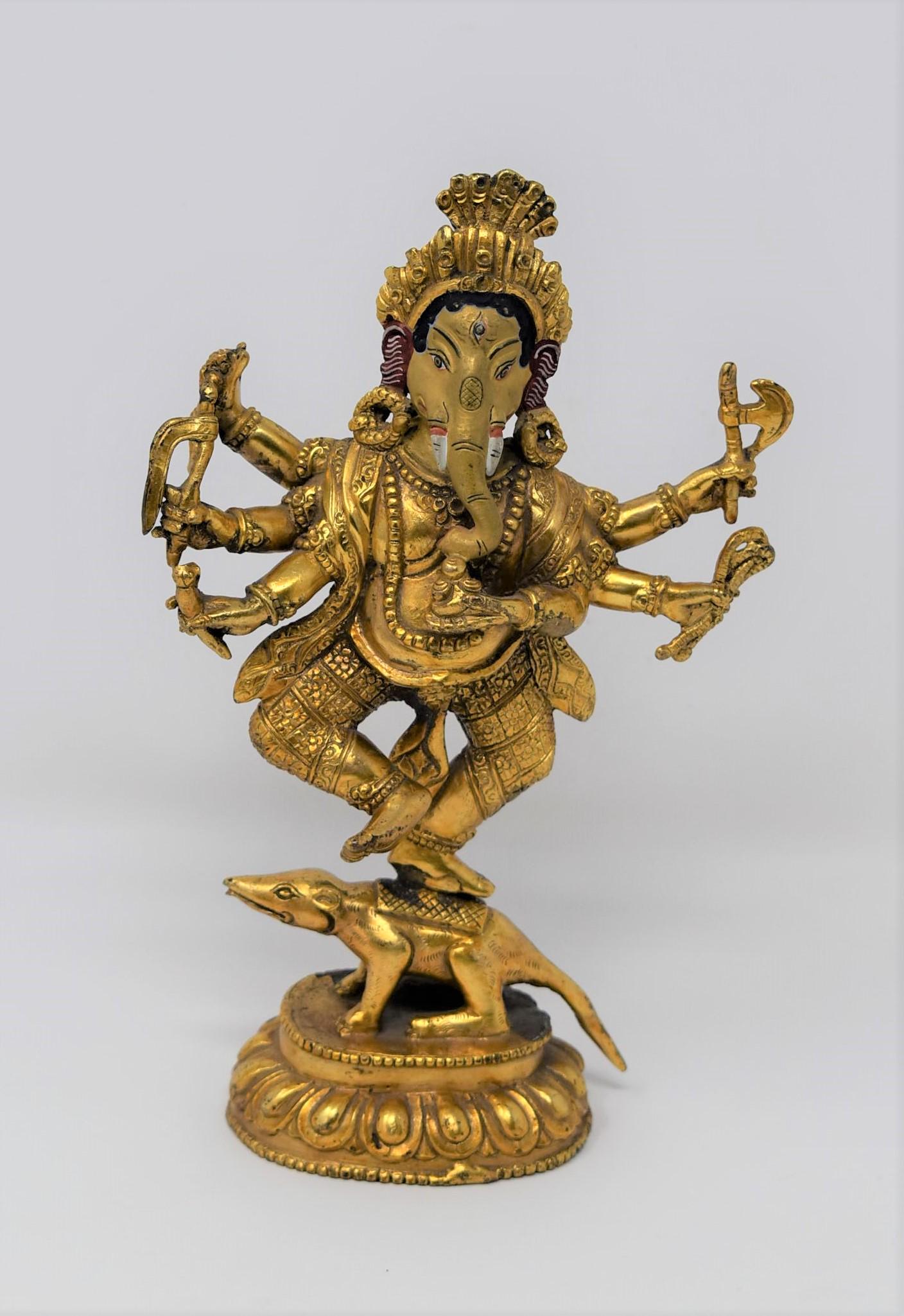 Tibetan gilt bronze figure of Ganesha (1 of 9)