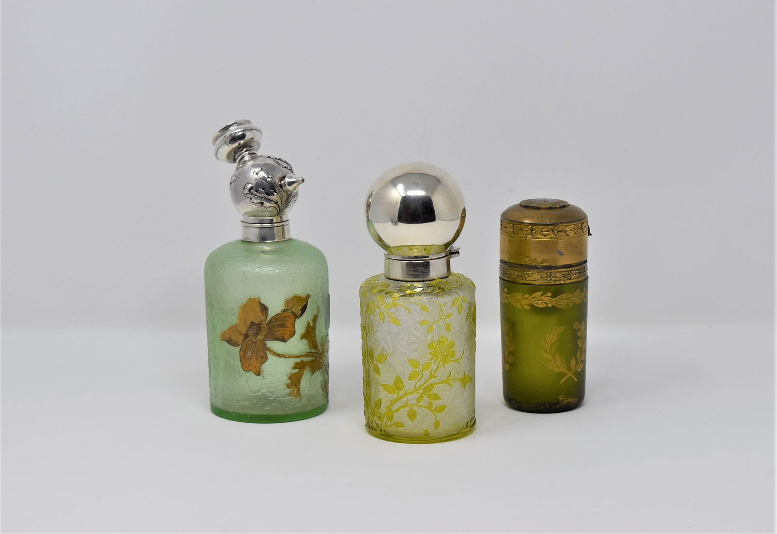 Grouping of antique French Art glass Perfume bottles (1 of 20)