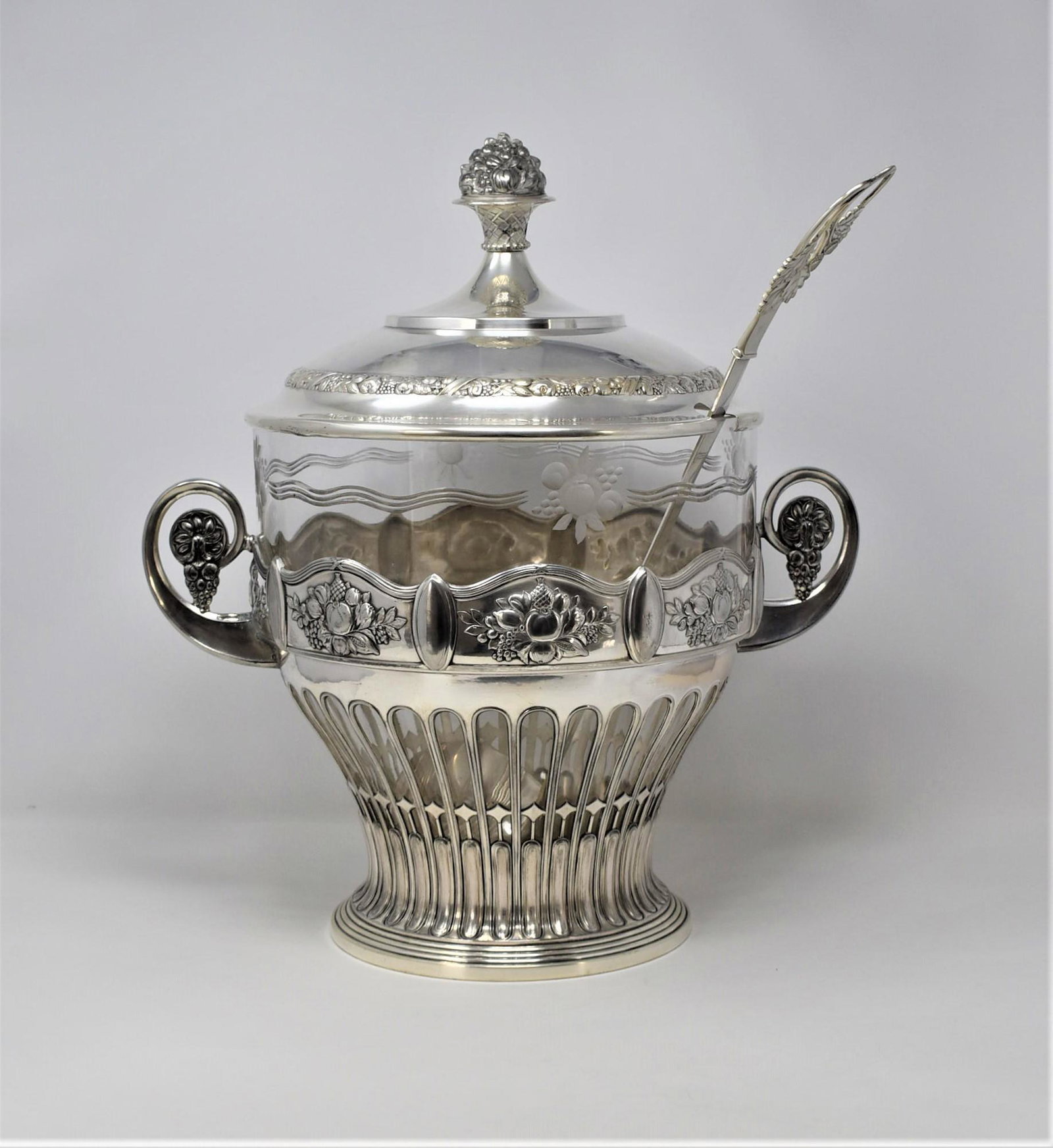 Large WMF metal and glass punch bowl and laddle (1 of 16)