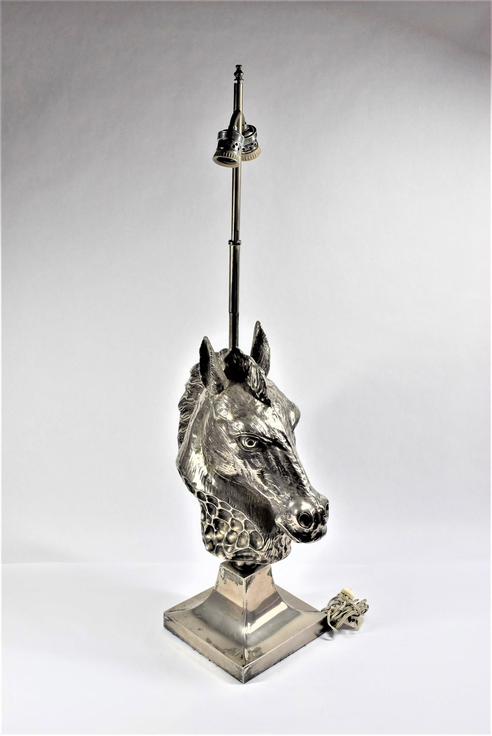 Large vintage Italian silver-plated Horse table lamp (1 of 12)