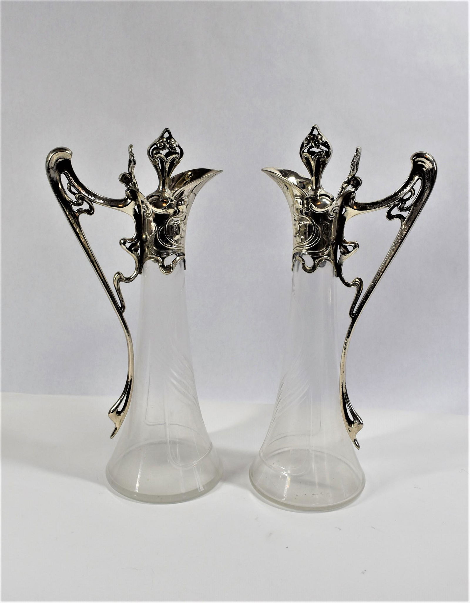 Pair of large  Art Nouveau Continental claret jugs (1 of 15)