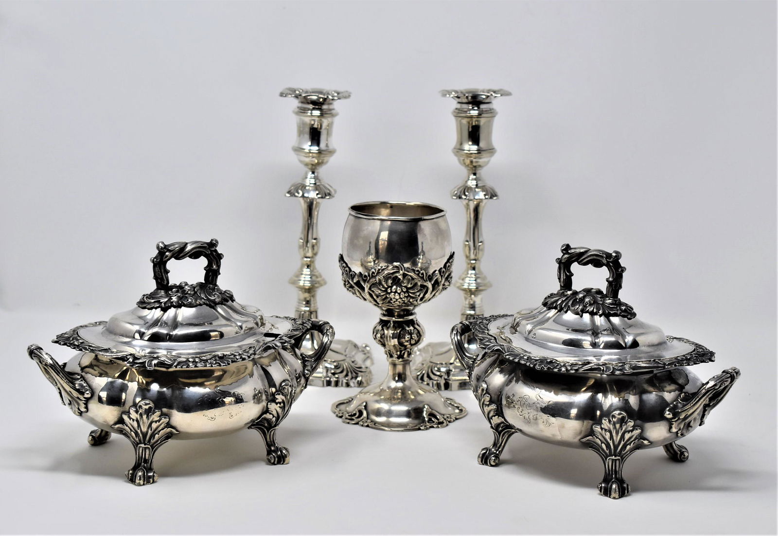 Antique grouping of silver-plated items (1 of 15)