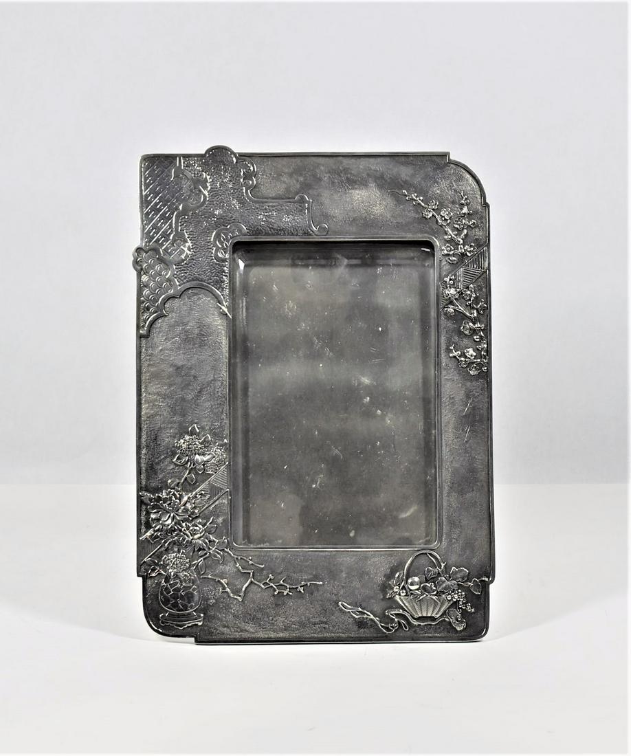 Antique Japonisme Aesthetic Movement silvered bronze photo frame (1 of 15)