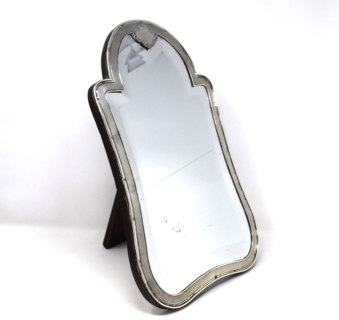 A large antique French silver table mirror (1 of 7)