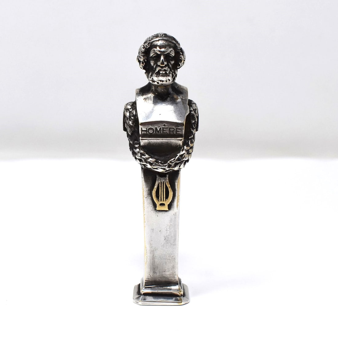 Antique French silver plated bronze wax seal of Homer by Ed.Sasportas (1 of 9)