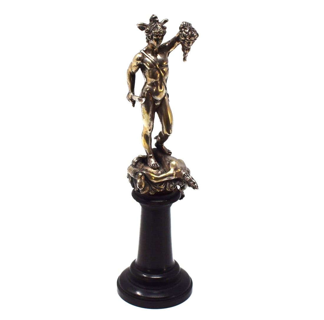 Antique miniature silvered bronze sculpture of Peseus slaying Medusa after Cellini (1 of 17)
