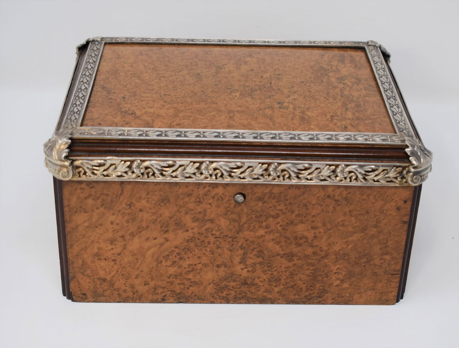 Antique French bronze mounted burled wood letter box (1 of 11)