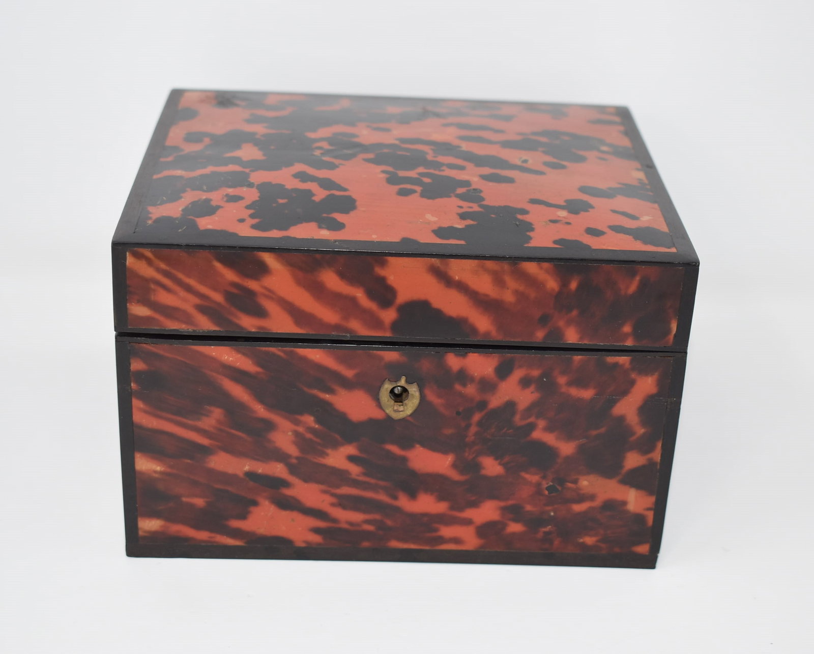 Antique faux-painted tea caddy / hinded box (1 of 8)
