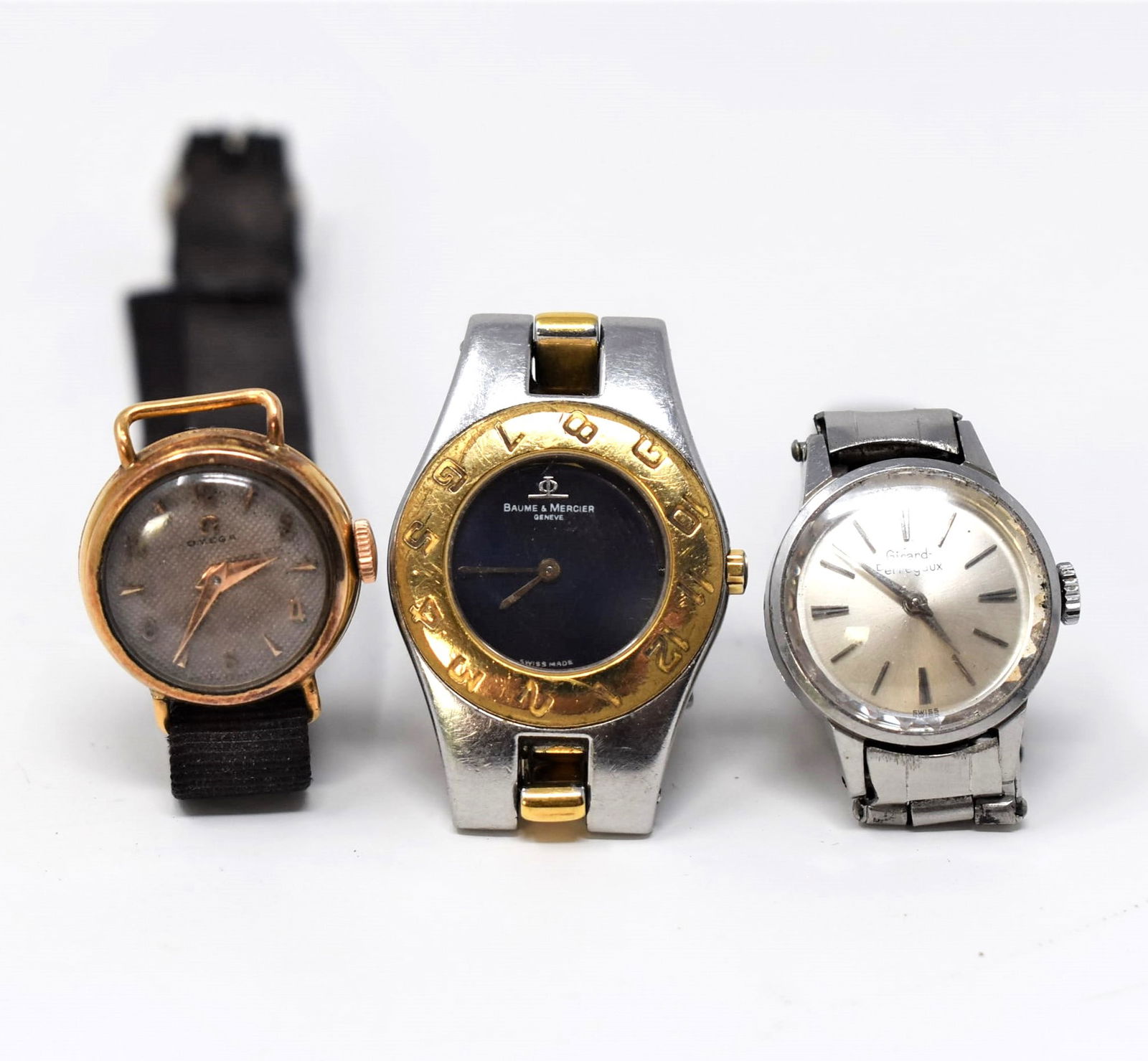 Three vintage Ladies wristwatches, Omega, Girard Perregaux , Baume & Mercier (1 of 12)